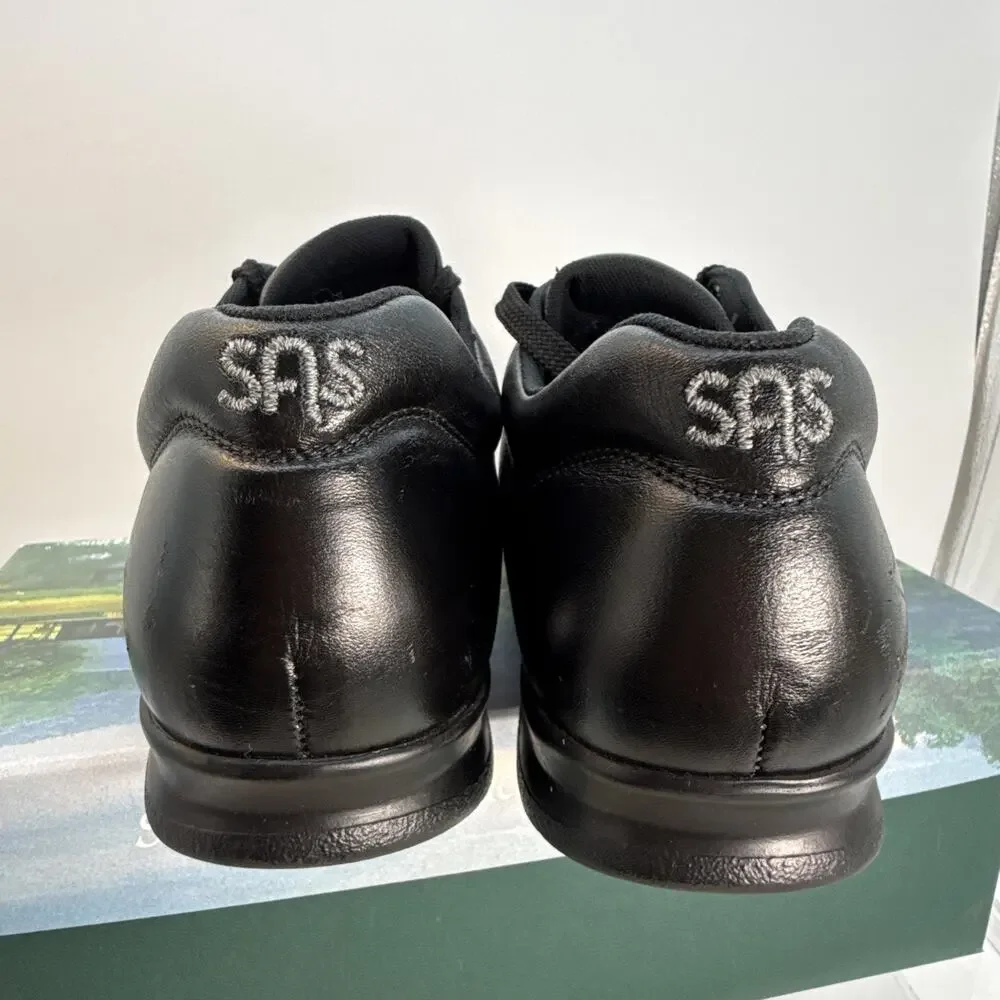 SAS Women's Free Time Sneaker Size 10.5S Black Leather Tripad Walk Shoe
